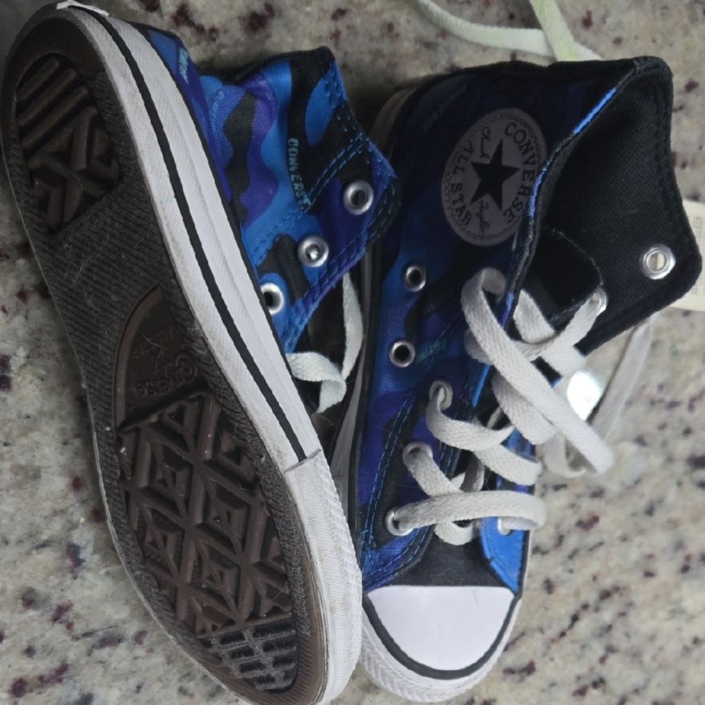 Converse Kids Blue and Black High-Top Sneakers